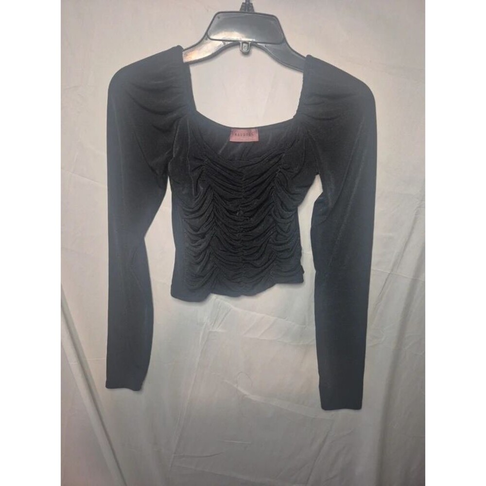 Ragdoll Black Ruched Front Crop Top Women's Size XS / Small – Y2K Going Out